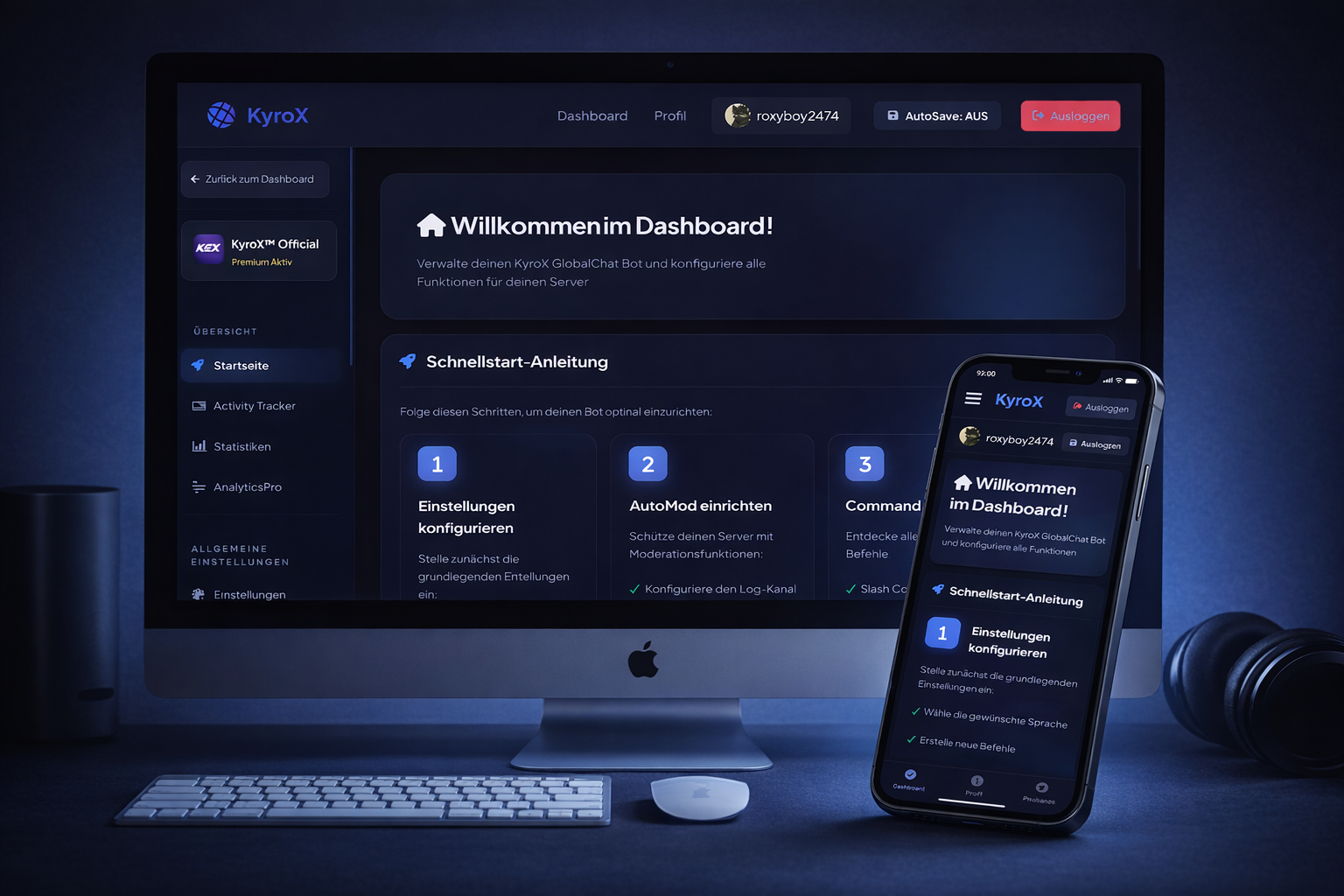 KyroX Bot Dashboard Preview